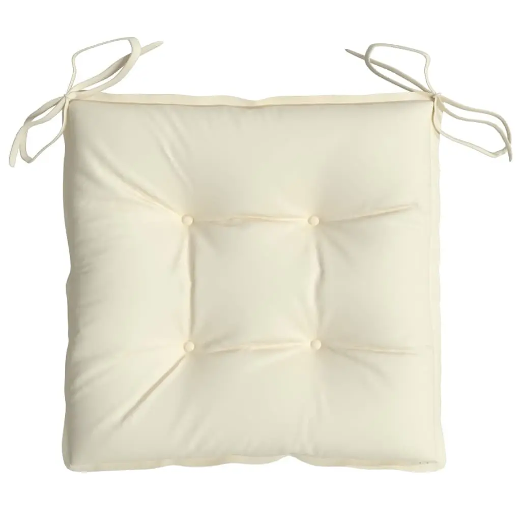 Outdoor Chair Cushions Set 6 Piece Oxford Fabric 50x50cm Cream White Soft Filling