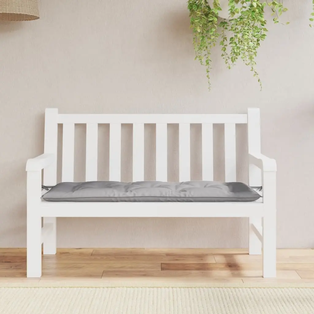 Outdoor Cushion Grey Oxford Fabric 120x50x7cm Water-Resistant Patio Seat Pad with Hollow Fibre Filling for Garden Bench