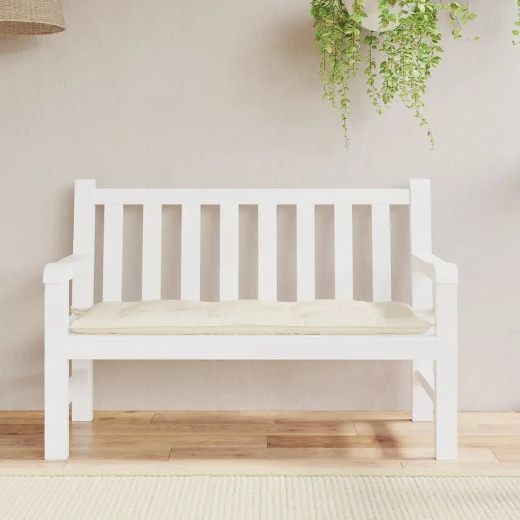 Outdoor Cushion Oxford Fabric Cream 120x50x7cm Soft Filling Non-Slip Ropes Garden Bench Patio Furniture
