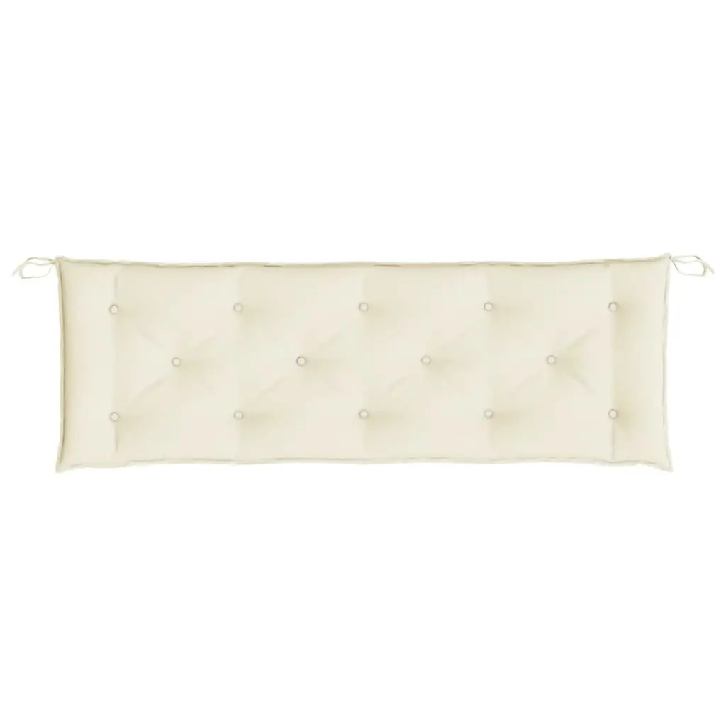 Garden Bench Cushion Water-Resistant Oxford Fabric 150 x 50 x 7 cm Cream