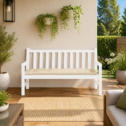 Practical Beige Cushion for Garden Benches 150x50x7 cm