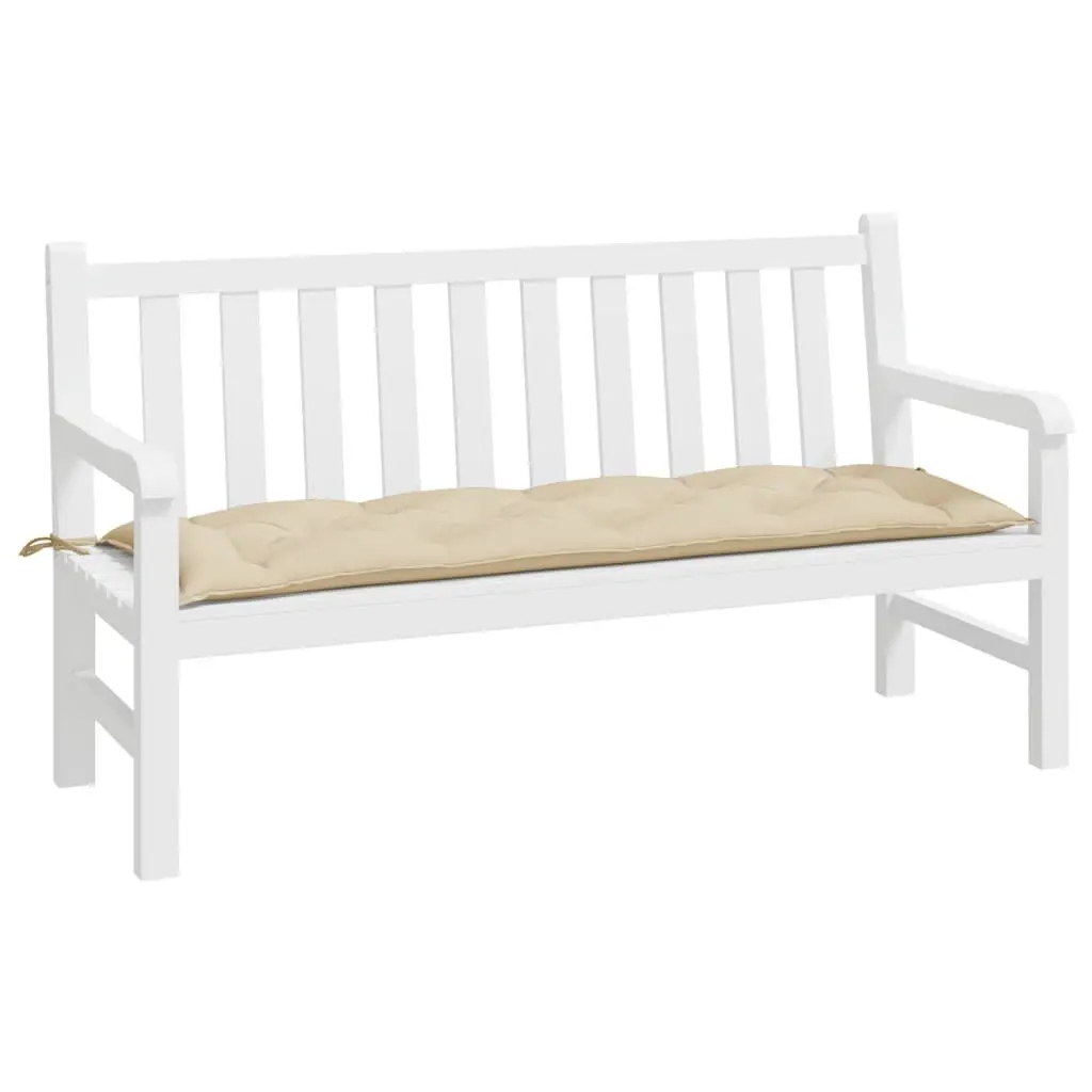 Beige Cushion for Garden Benches 150x50x7 cm
