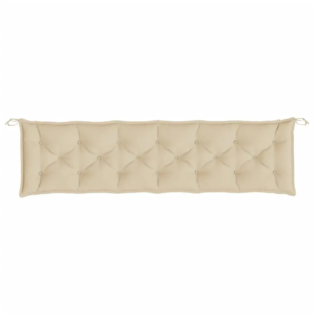 Garden Bench Cushion Oxford Fabric 200 x 50 x 7 cm Beige Water Resistant