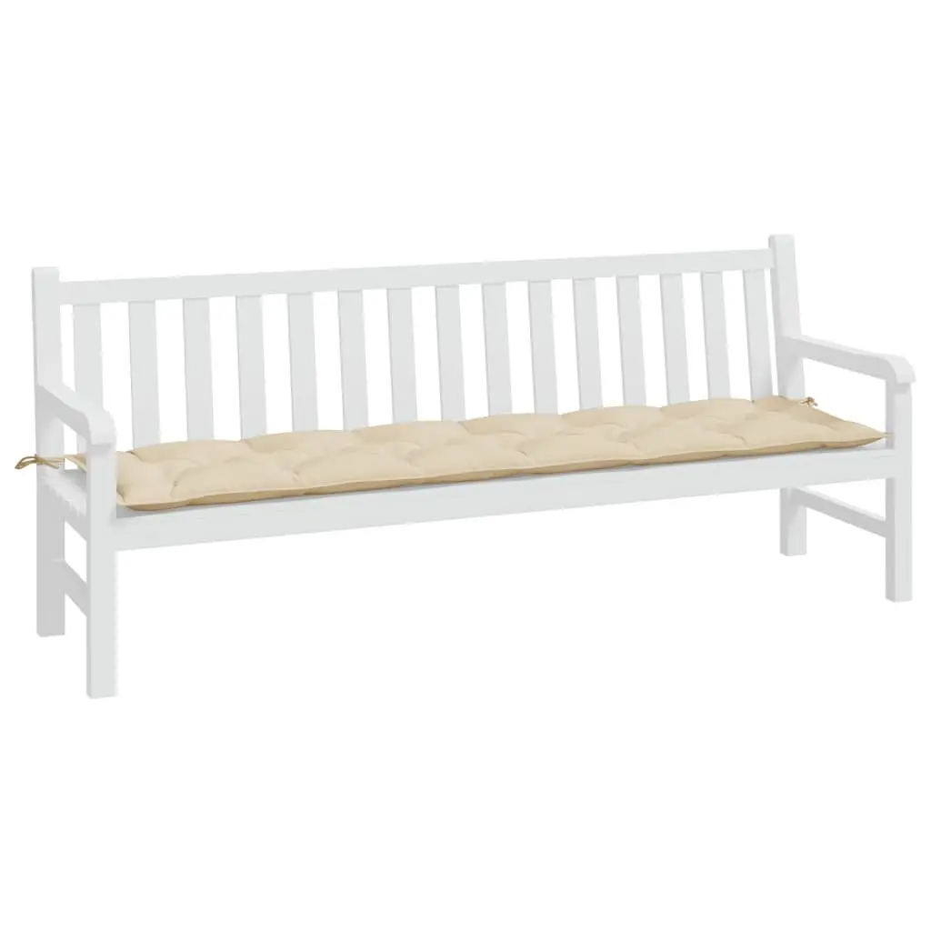 Garden Bench Cushion Oxford Fabric 200 x 50 x 7 cm Beige Water Resistant