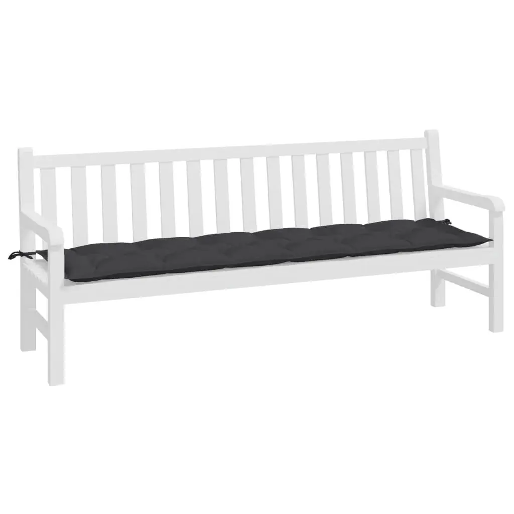 Black Garden Bench Cushion 200x50x7cm