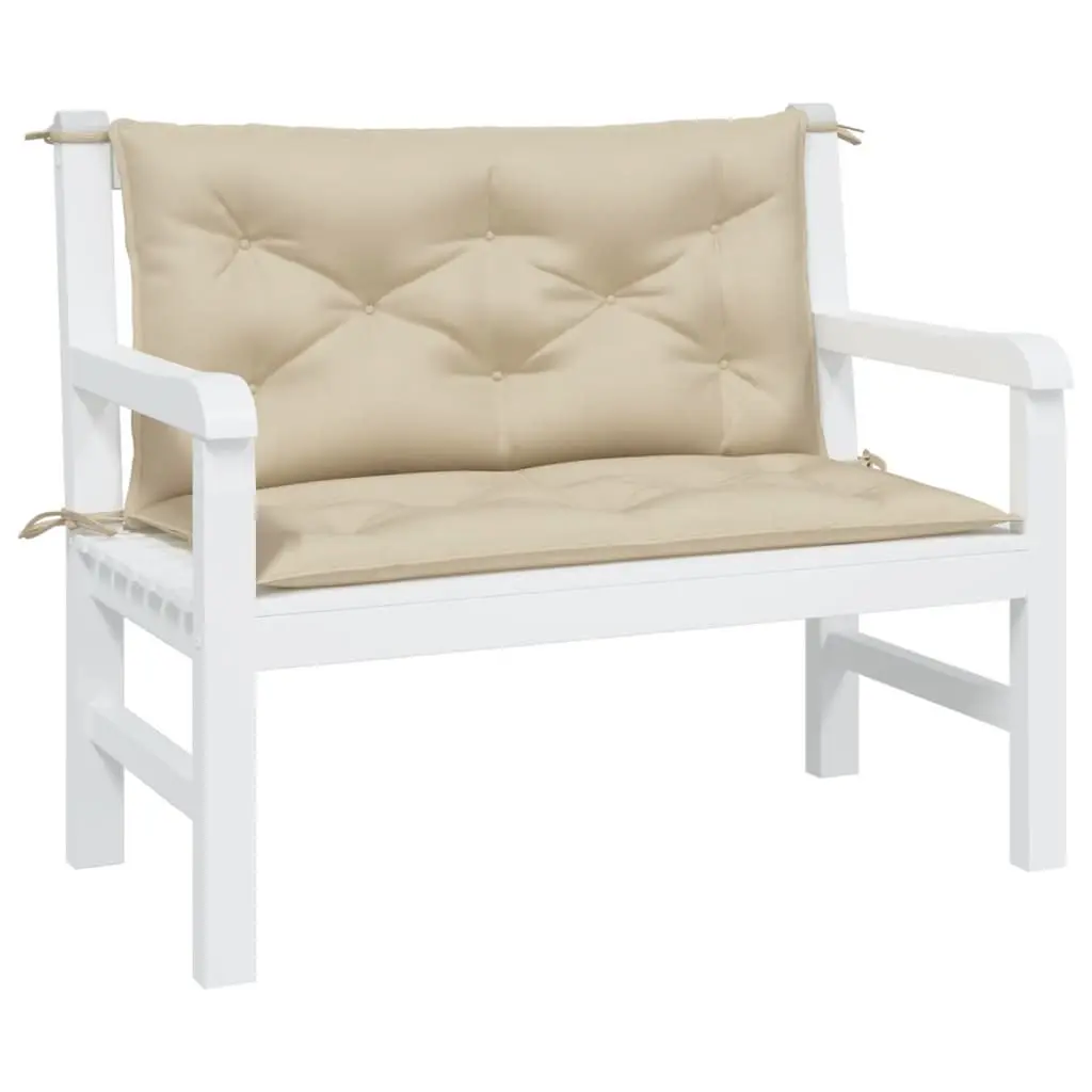 Outdoor Patio Seating Pads 2pcs Oxford Fabric Beige 100x50x7cm Garden Bench Cushions