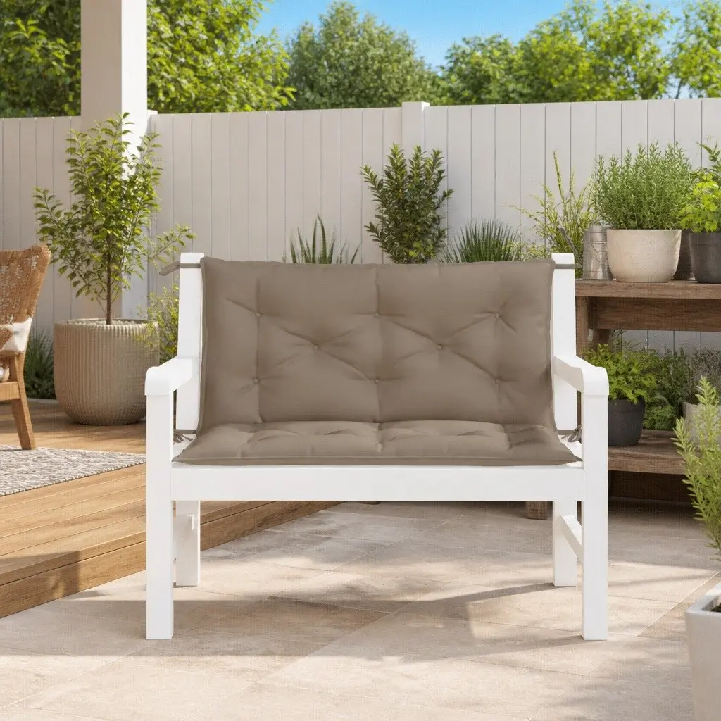 Garden Bench Cushions Oxford Fabric 100 x 50 x 7 cm Taupe 2 pcs Water Resistant