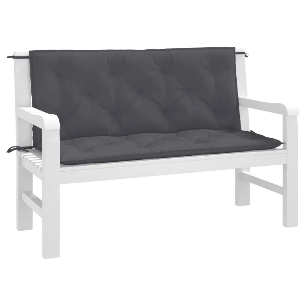 Garden Bench Cushions 2pcs Outdoor Patio Seat Pads Oxford Fabric Anthracite
