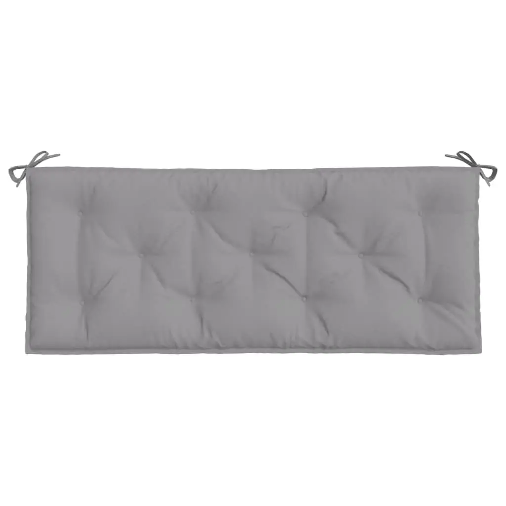 Garden Bench Cushions Outdoor Seating Pad Grey 120x50x7cm 2 Piece Set Lightweight Water Resistant Non Slip Ropes