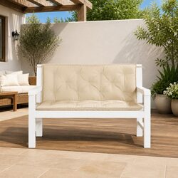 2-Piece Beige Bench Cushions for Garden and Patio Use