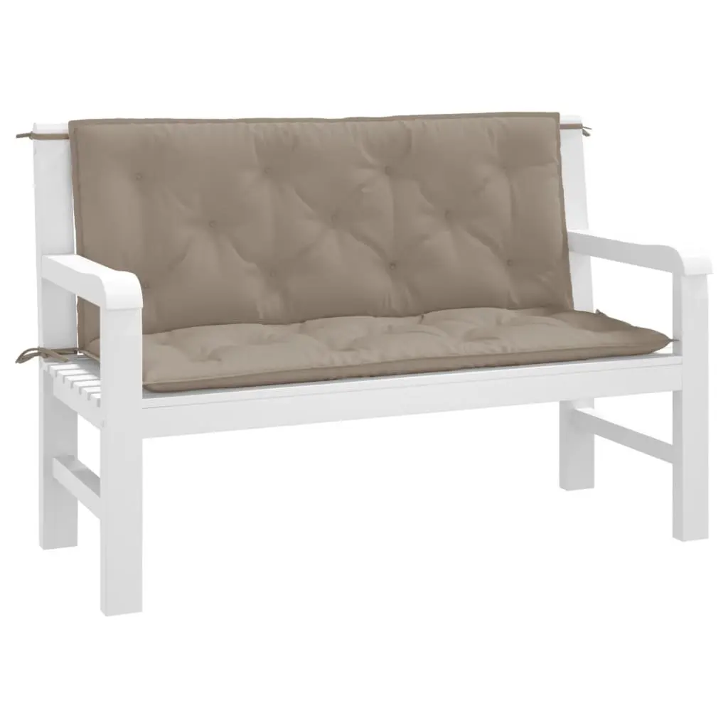 Garden Bench Cushions Oxford Fabric 120 x 50 x 7 cm Taupe Water Resistant 2 Piece