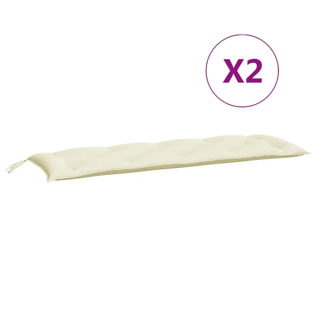 Garden Bench Cushions Oxford Fabric 150 x 50 x 7 cm Cream 2 Pieces Water Resistant
