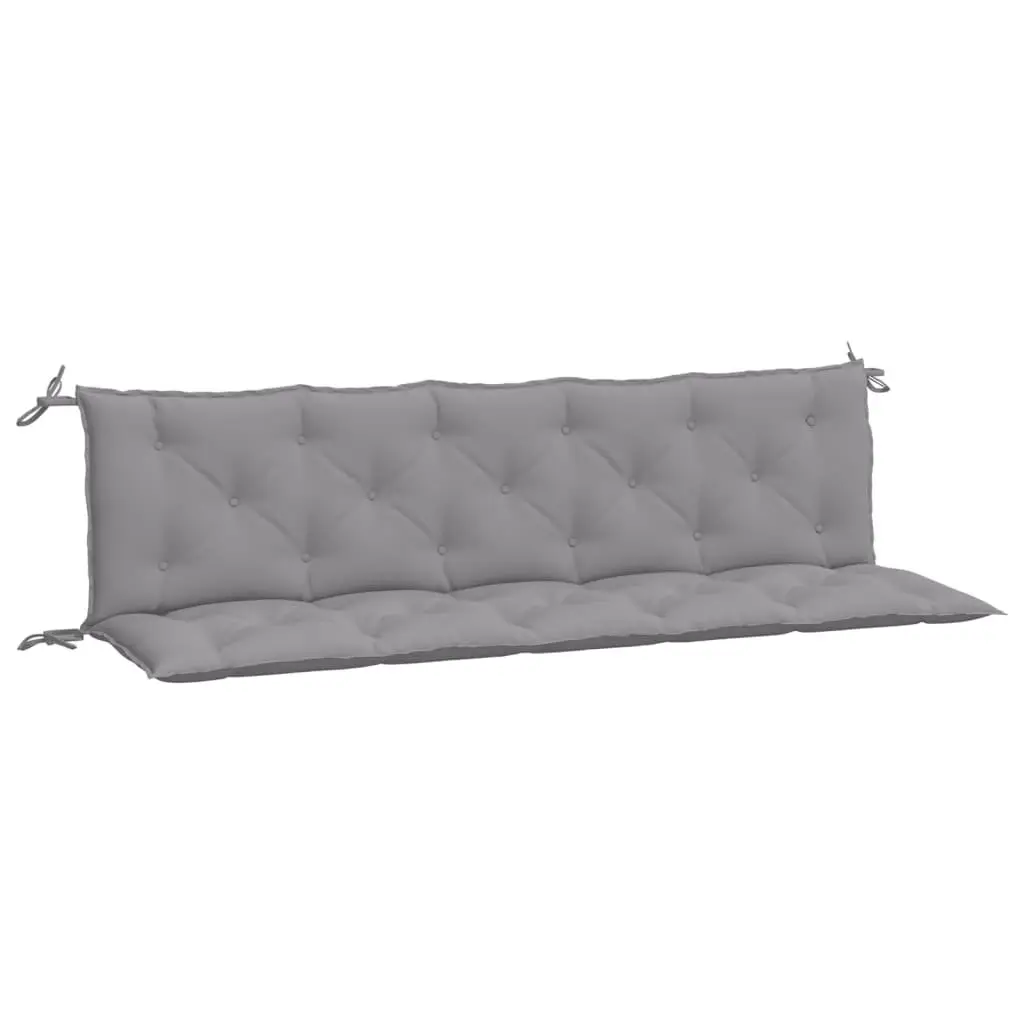 Garden Bench Cushions 2 Piece Soft Support Oxford Fabric Grey 180x50x7cm Durable Outdoor Patio Seat Pad