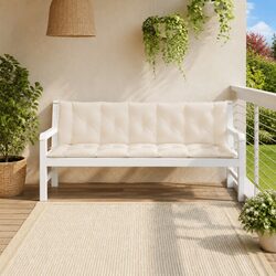 Practical Cream White Bench Cushions for Indoor & Outdoor Use