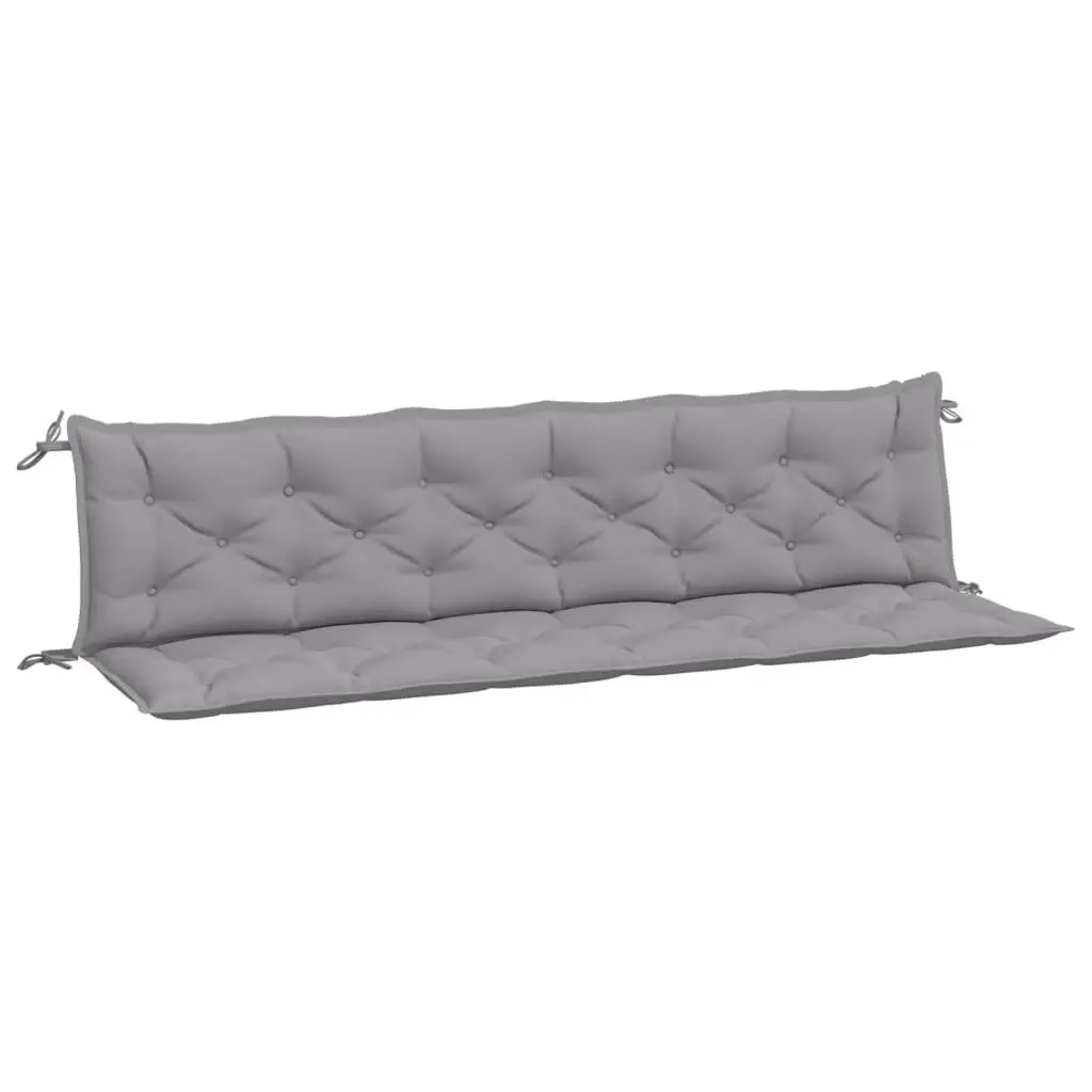 Garden Bench Cushions Oxford Fabric 200x50x7cm Grey 2 Piece Water Resistant