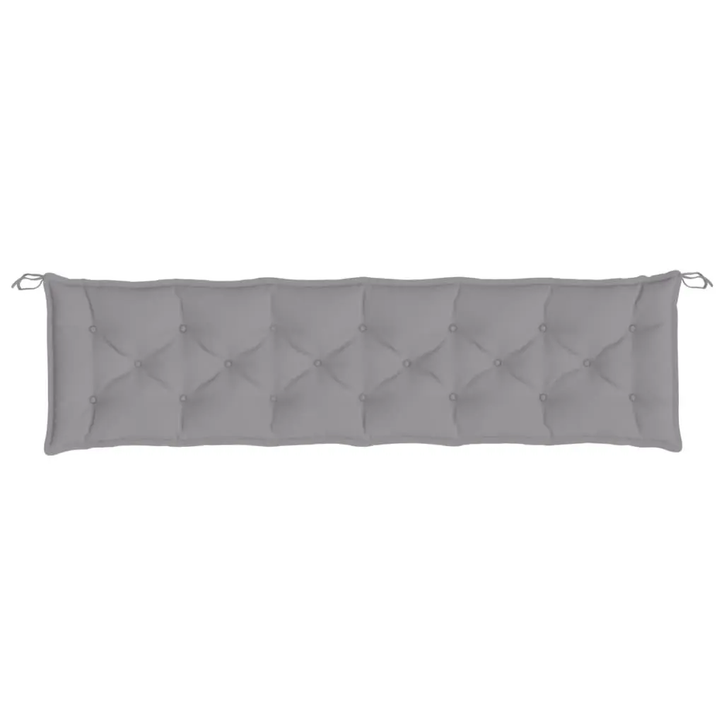 Garden Bench Cushions Oxford Fabric 200x50x7cm Grey 2 Piece Water Resistant