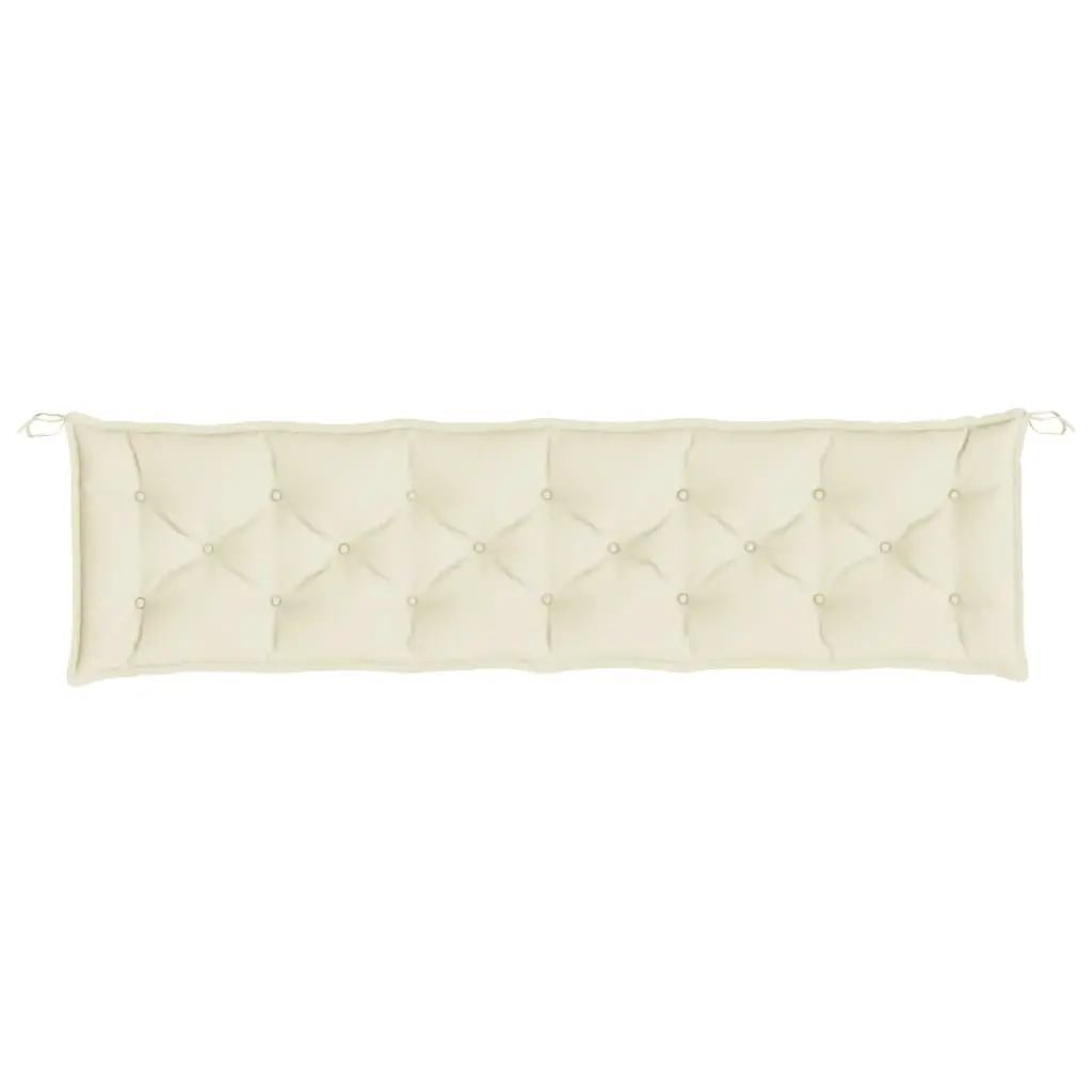 Garden Bench Cushions Water Resistant Oxford Fabric 200 x 50 x 7 cm Cream 2 Piece