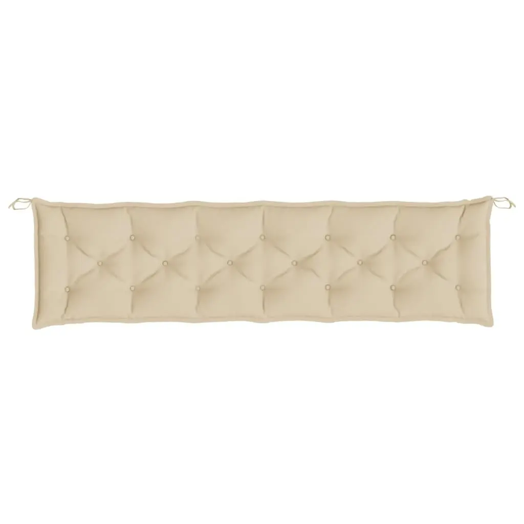 Outdoor Garden Bench Cushions 2 Piece Set Beige Oxford Fabric Water-Resistant Non-Slip Seat Pads 200x50x7cm