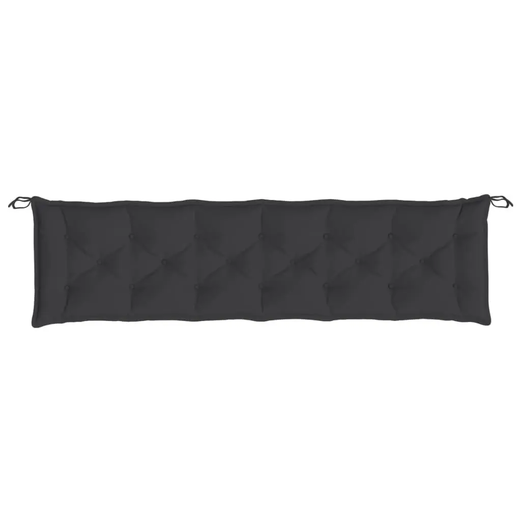 Garden Bench Cushions Oxford Fabric 200x50x7cm Black 2 Piece Outdoor Seating Pad Water-Resistant