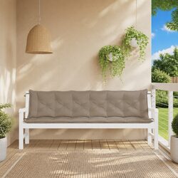 Practical Taupe Cushions for Garden Benches - 2 pcs