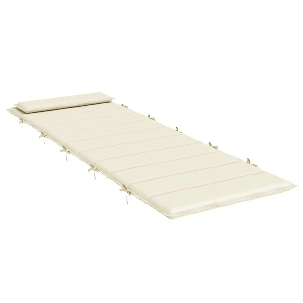 Sun Lounger Cushion Cream Outdoor Garden Patio Chair Pad Water-Resistant Oxford