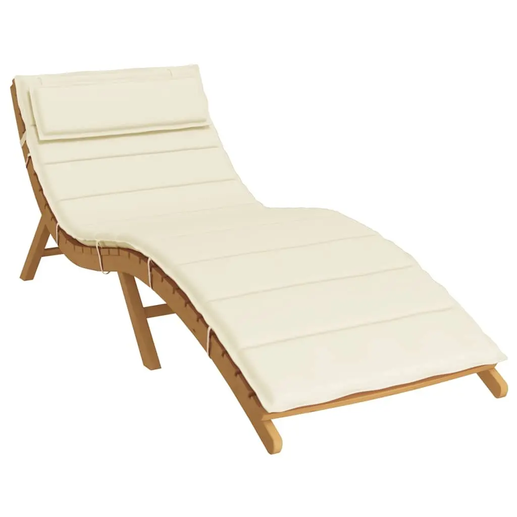 Sun Lounger Cushion Cream Outdoor Garden Patio Chair Pad Water-Resistant Oxford