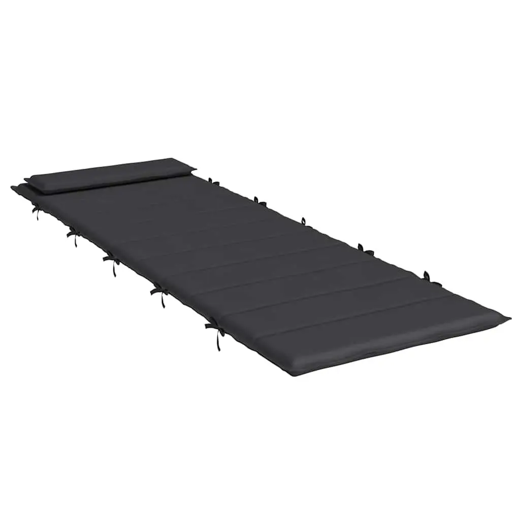 Sun Lounger Cushion Oxford Fabric 180x60x4cm Black Outdoor Garden Patio Chair Seat Pad