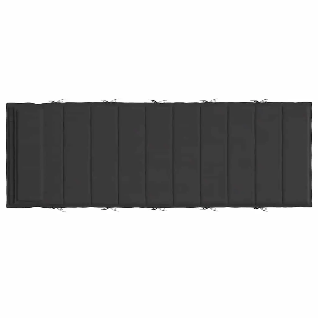Sun Lounger Cushion Oxford Fabric 180x60x4cm Black Outdoor Garden Patio Chair Seat Pad