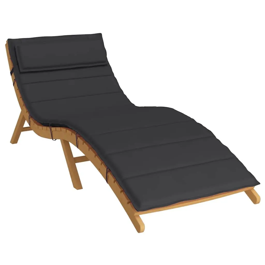 Sun Lounger Cushion Oxford Fabric 180x60x4cm Black Outdoor Garden Patio Chair Seat Pad