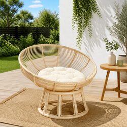Practical Round Cushion for Home and Office - 60cm Cream