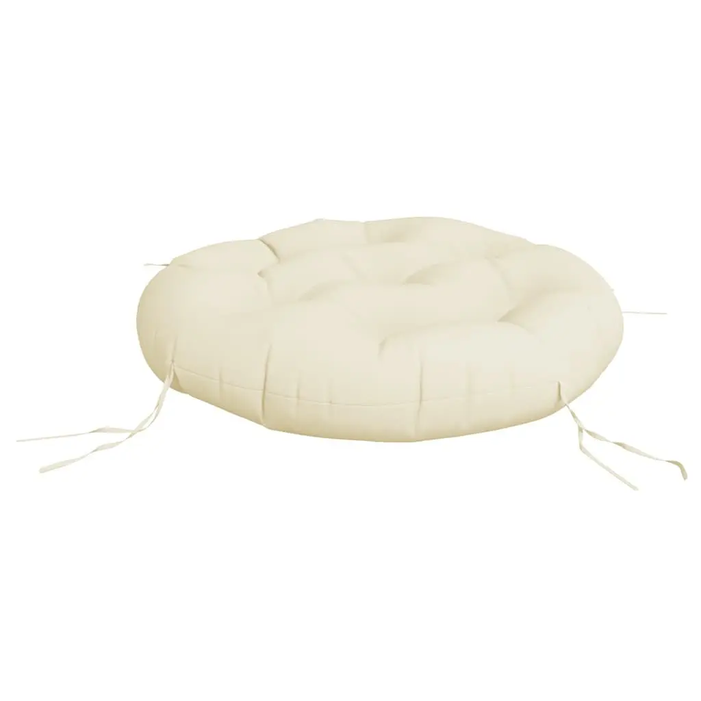 Cushion Round Seat Pad Oxford Fabric Cream 60cm Diameter for Indoor Outdoor Garden Chair