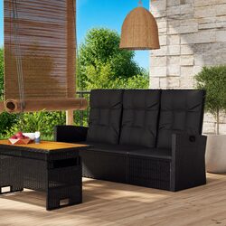 Practical Reclining Bench with Cushions for Outdoor Spaces