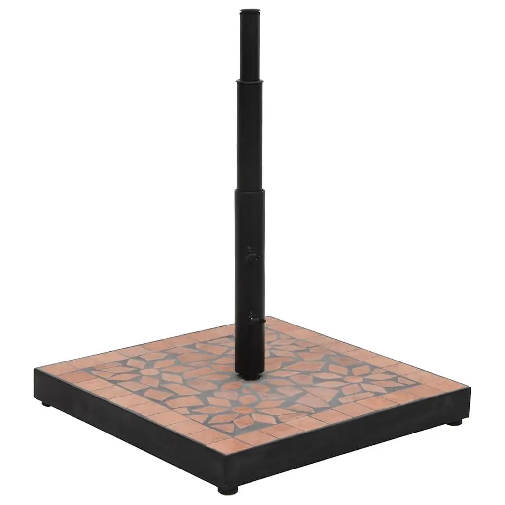 Parasol Base Square Brown Terracotta Outdoor Umbrella Stand Weight Patio