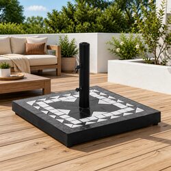 Versatile Square Black Parasol Base for Garden Use