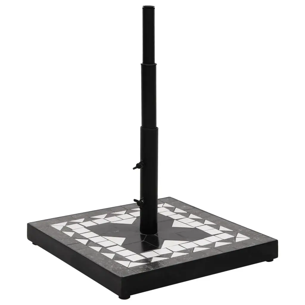 Square Black Parasol Base for Garden Use