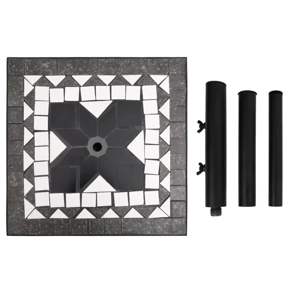 Square Black Parasol Base for Garden Use