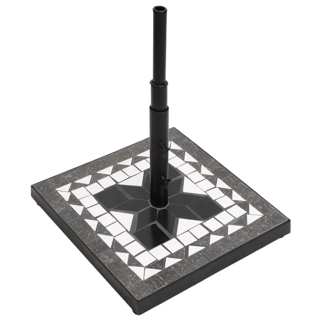 Square Black Parasol Base for Garden Use