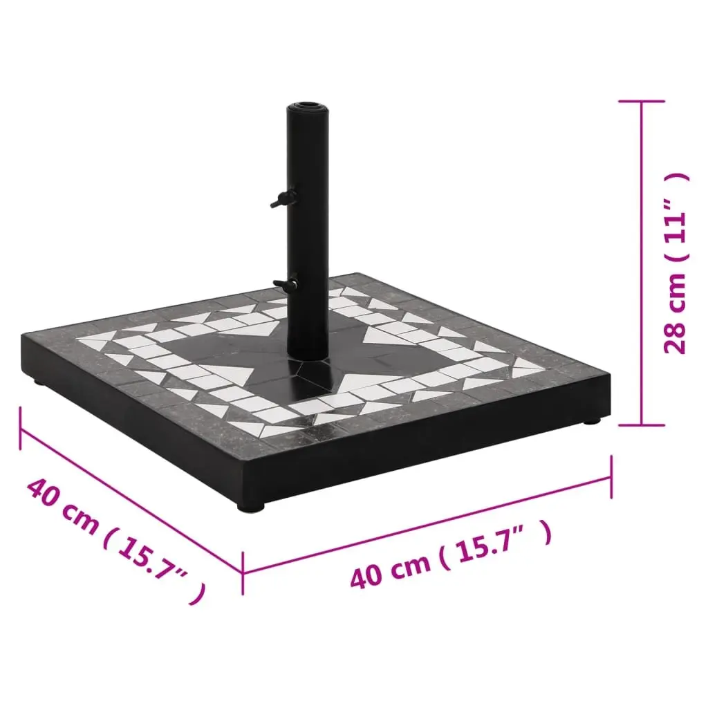 Square Black Parasol Base for Garden Use