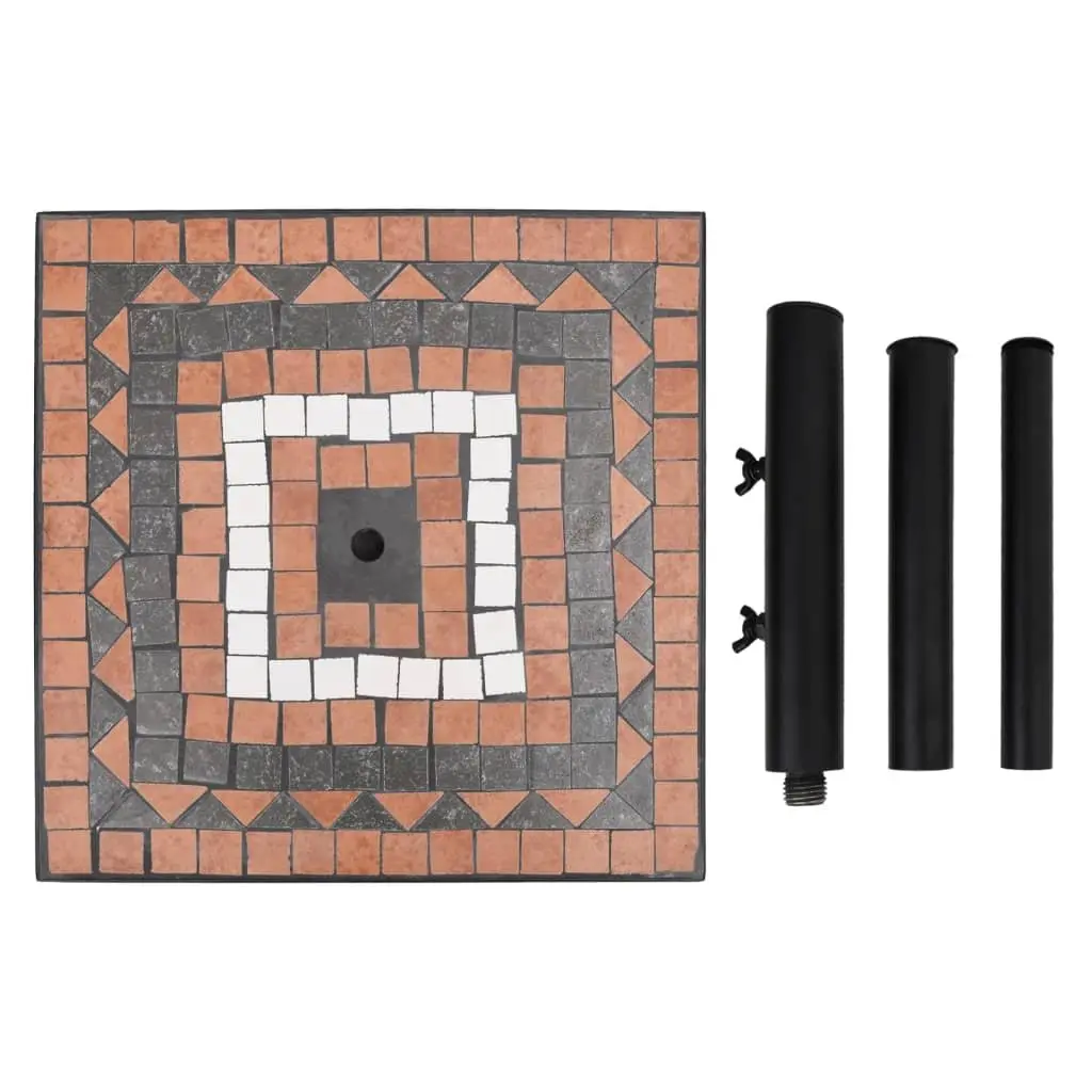 Parasol Base Iron Square Terracotta White Ceramic Tile Umbrella Stand