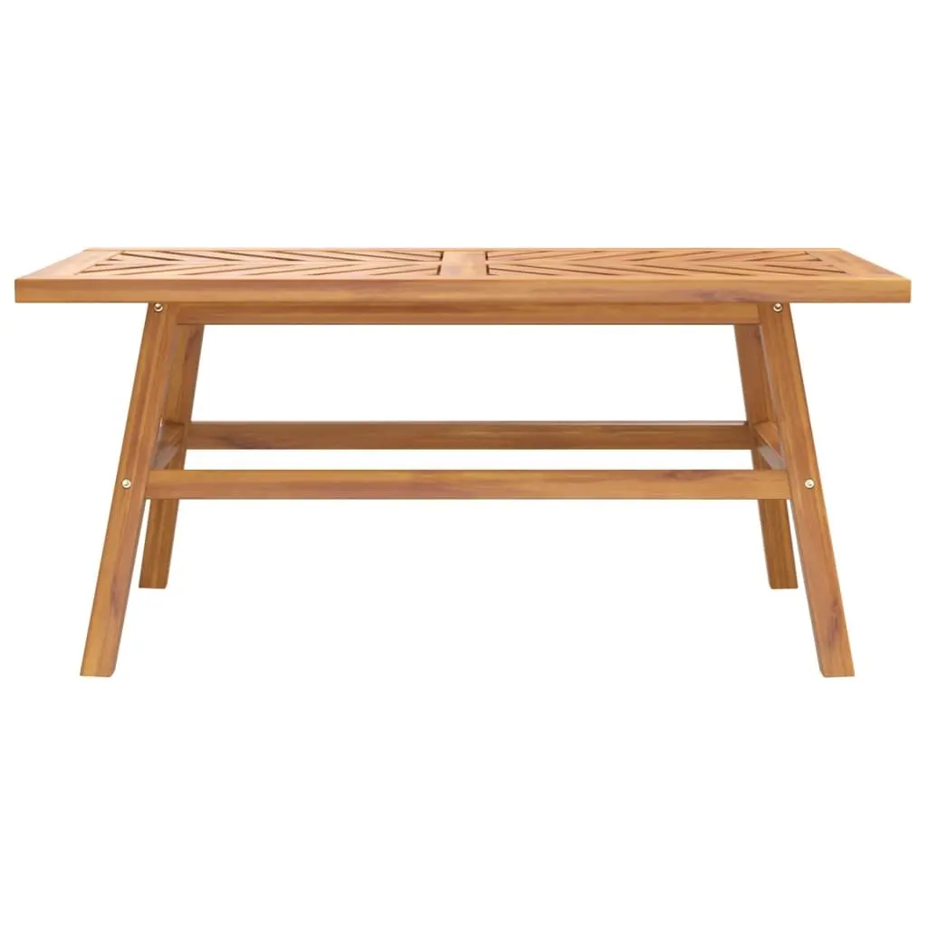 Coffee Table 100x50x45 cm Solid Acacia Wood Fishbone Pattern Garden Furniture