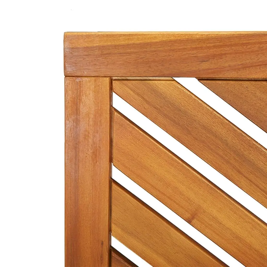 Garden Bench Acacia Wood 109cm Brown Chevron Backrest with Armrests