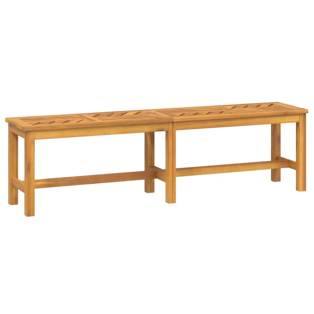 Wooden Garden Bench Acacia 150cm Brown Outdoor Patio Furniture Solid Construction