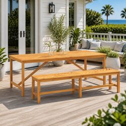 Sturdy Outdoor Dining Table for Your Garden - 200x90x74cm
