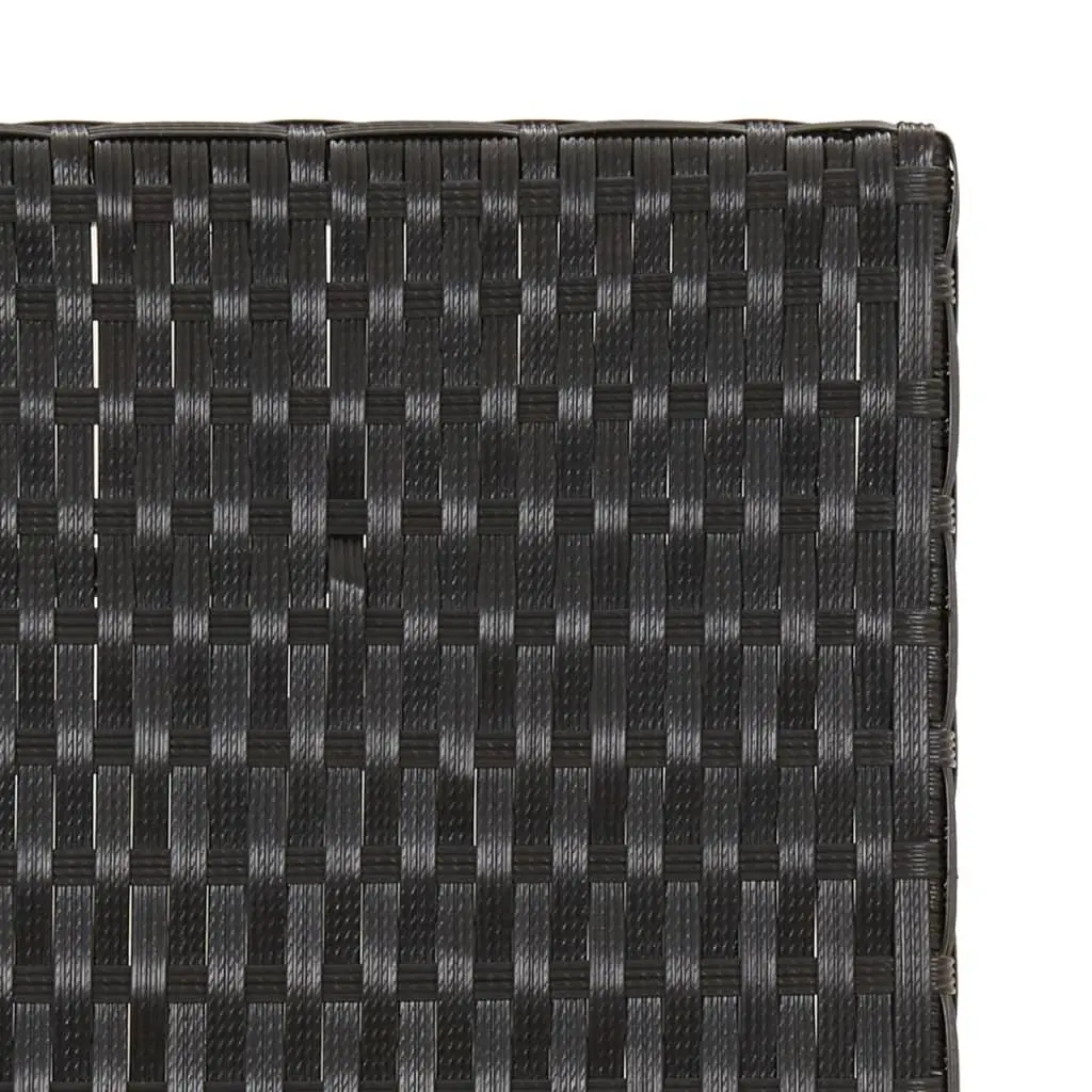 Folding Table Poly Rattan Steel Frame Black 45x35x32 cm Garden Patio Furniture