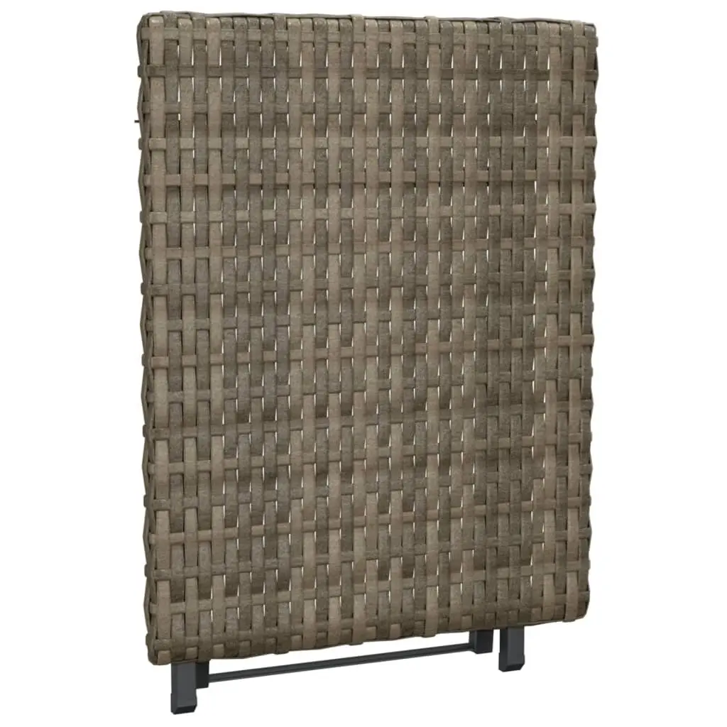 Folding Table Poly Rattan Grey 45x35x32 cm Garden Patio Furniture