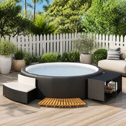Versatile Hot Tub Surround with Bench for Outdoor Use