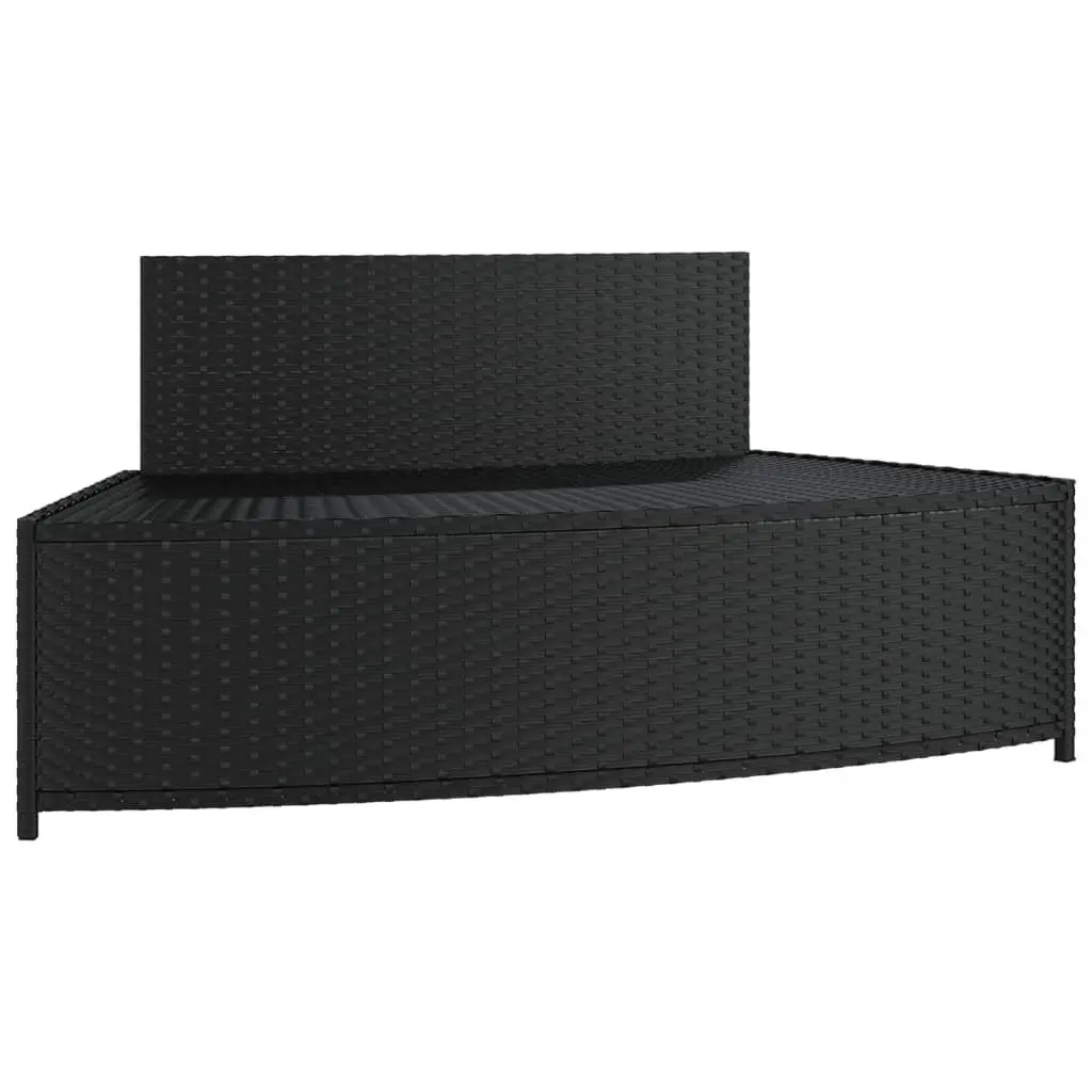 Spa Benches Poly Rattan Set of 2 Black Outdoor Garden Seating