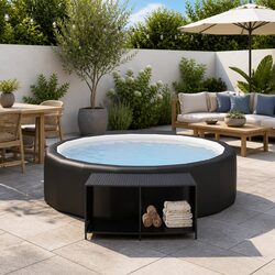 Practical Outdoor Storage Shelves for Pool and Backyard Use
