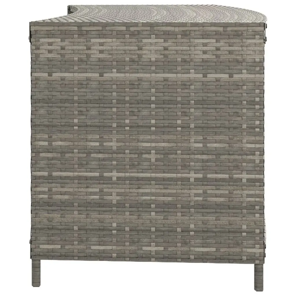 Outdoor Storage Shelves PE Rattan Grey 2 Piece Pool Spa Backyard Organiser Unit