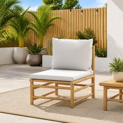 Versatile Bamboo Middle Sofa Ideal for Garden Relaxation